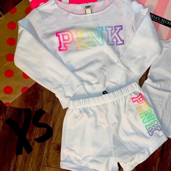 PINK Victoria's Secret Other - ❌SOLD❌NEW VS PINK size XS Rainbow Logo Shorts&Crew